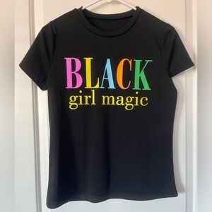 Black Girl Magic Black Tee with Colorful Print